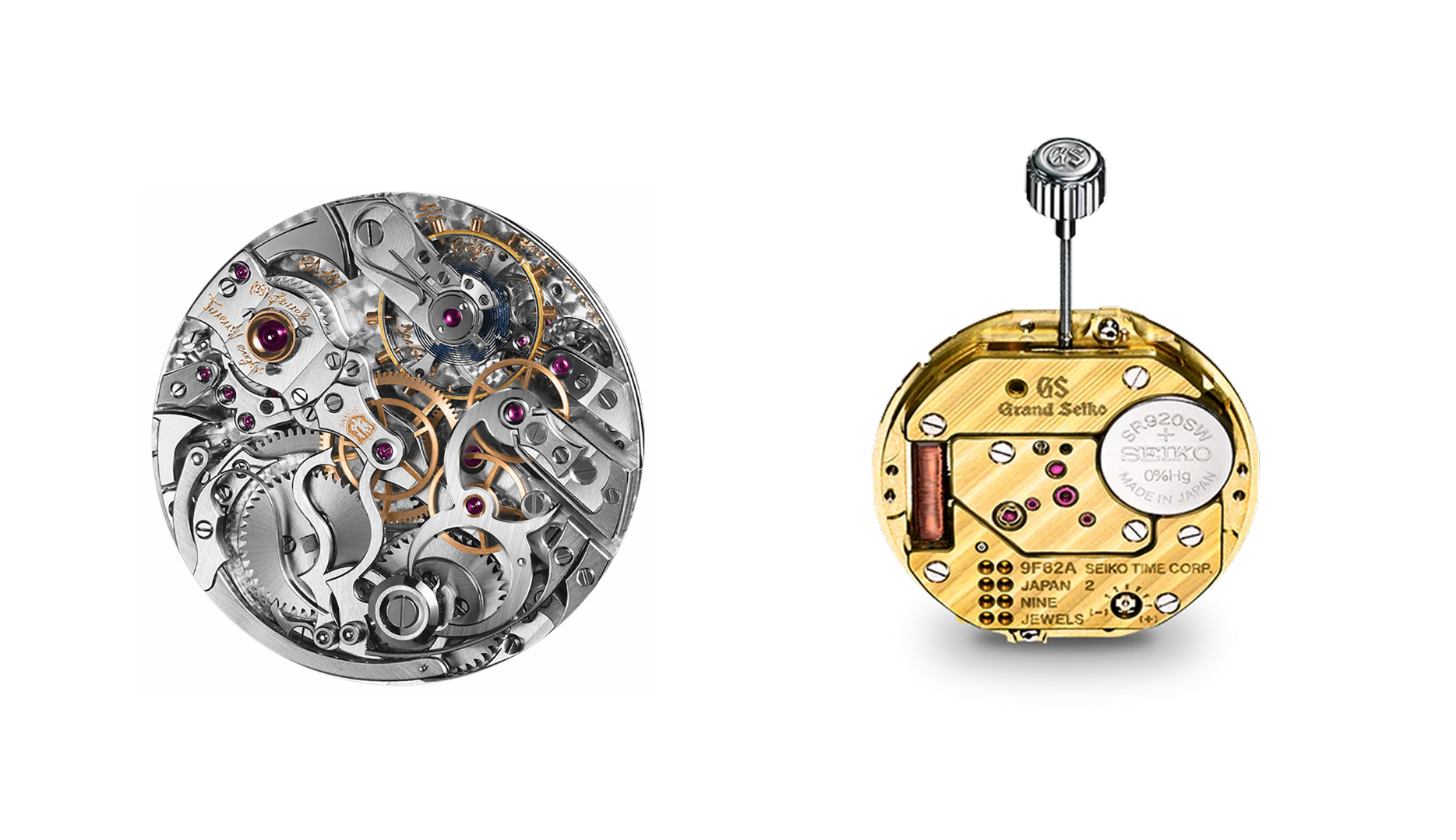 (좌) Roger Dubis Mechanical Movement / (우) Grand Seiko Quartz