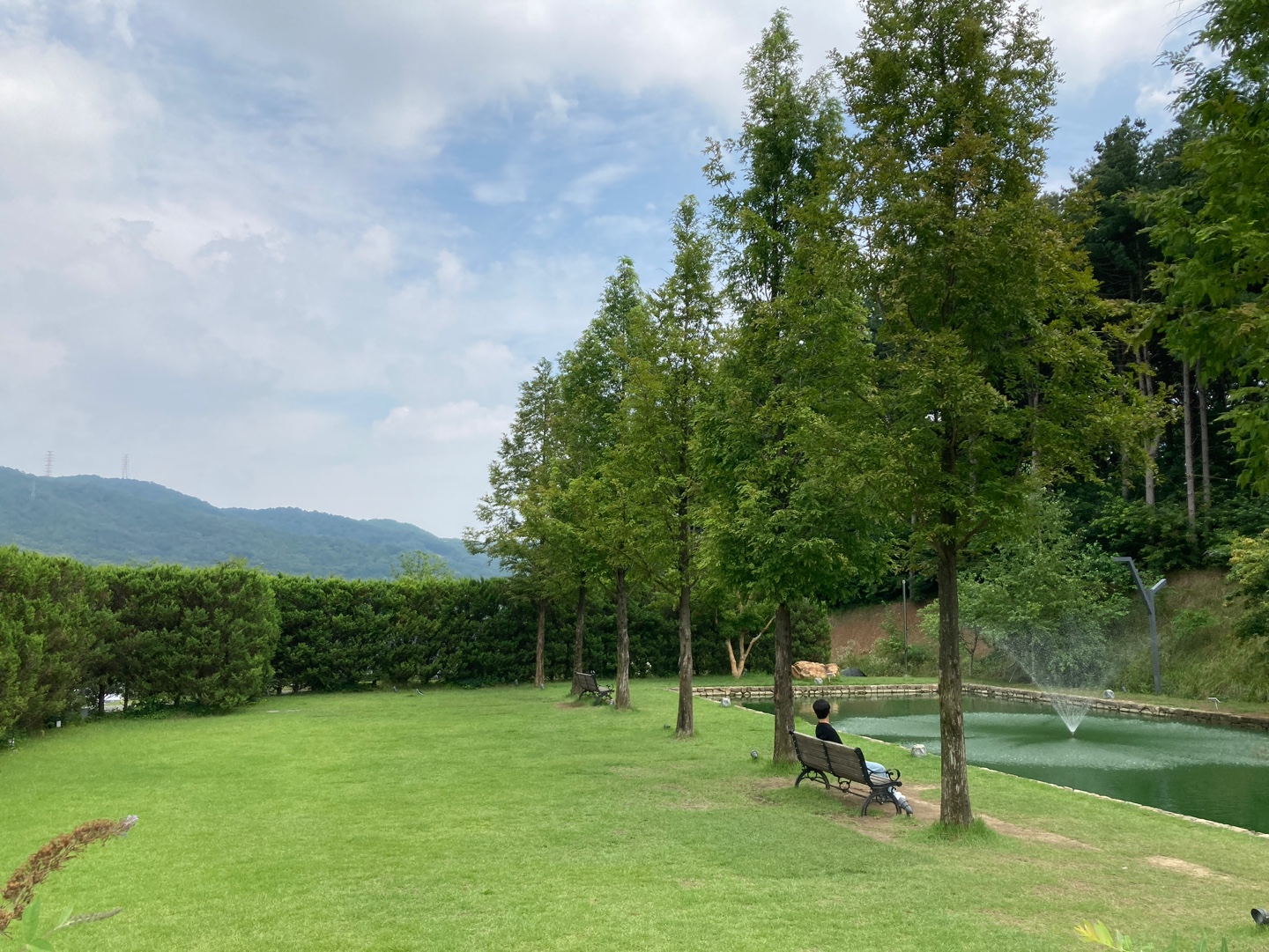 울타리와 작은 연못, 분수가 있는 이 공간은 중요한 날 가족 이벤트를 열기에 좋겠다.