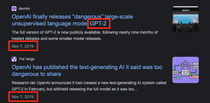 알고보면 2019년에 출시되었던 GPT2.