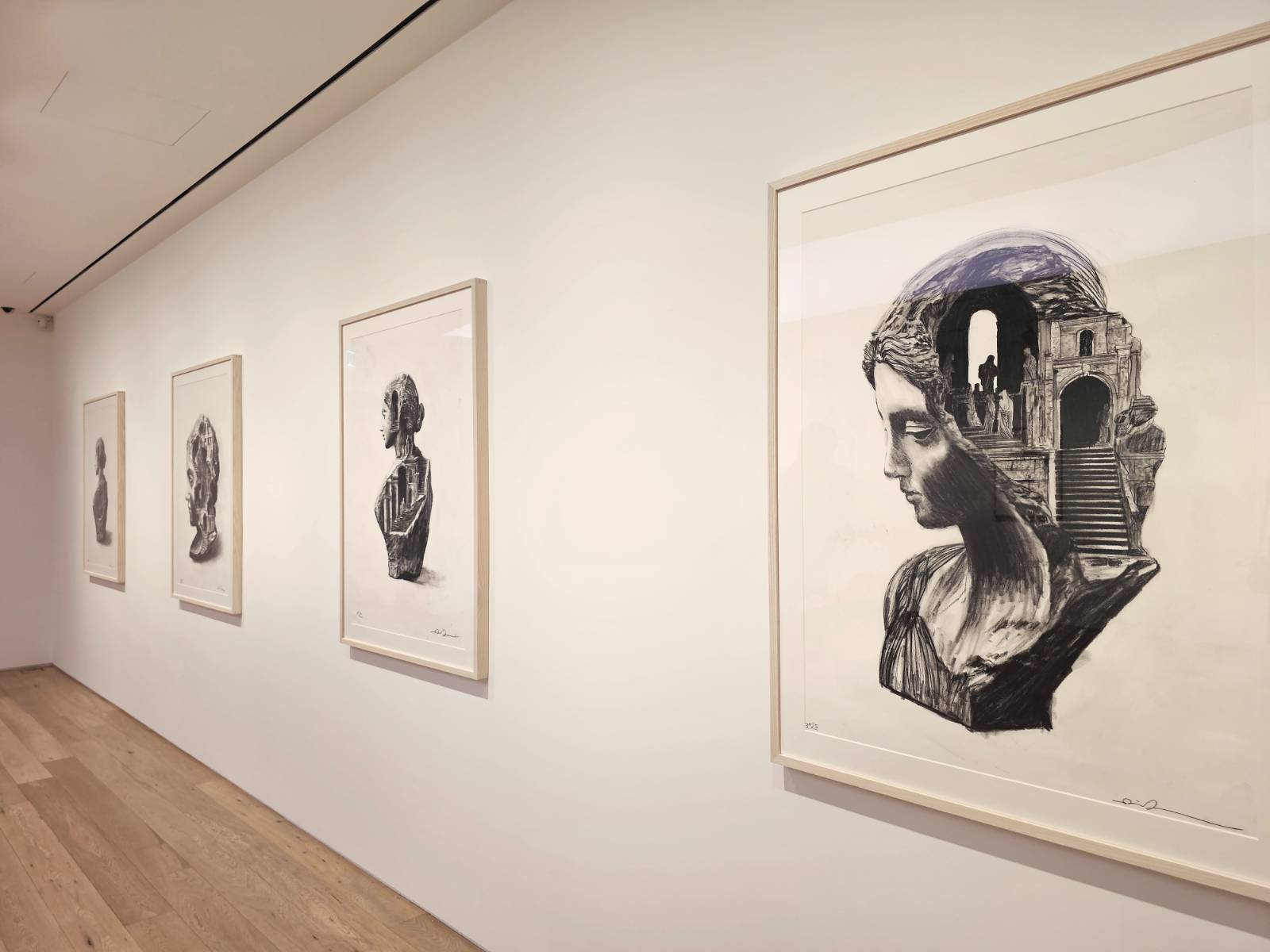 <In Her Mind Study> 외, 2025, Charcoal on paper Framed, 120.3×90.3cm