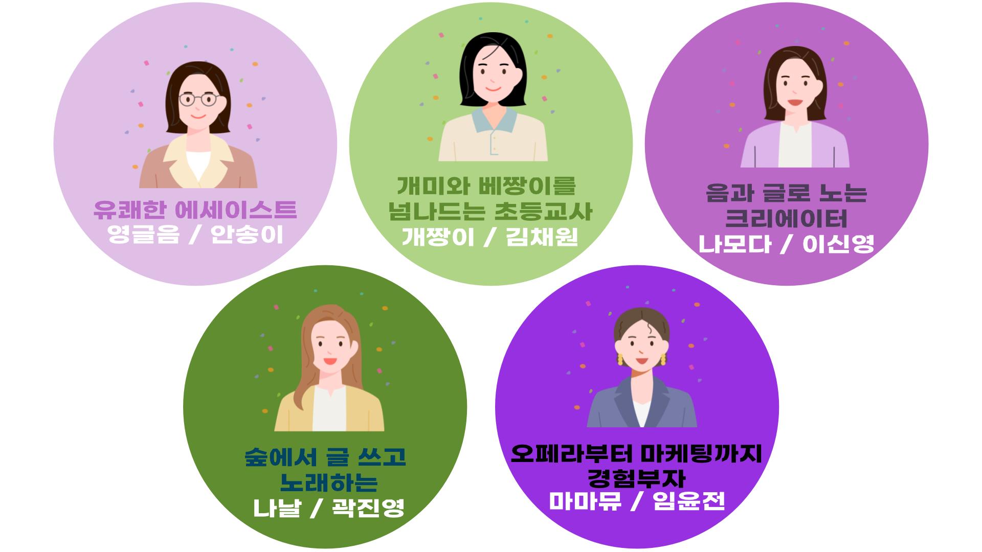 영글음 / 김채원 / 나모다 / 나날 / 마마뮤