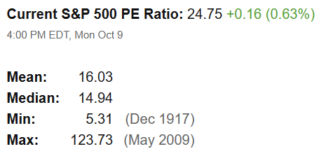  If the earnings yield is less than the rate of the 10-year Treasury yield, stocks may be considered overvalued.