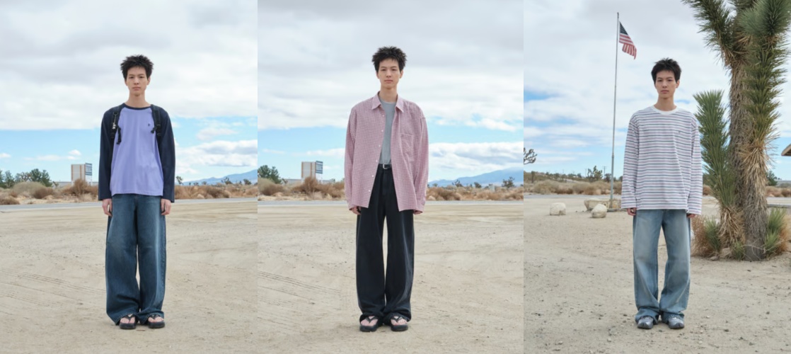 '로우 크래식'의 옷들, 일본 팝업을 위해 공개된 컷이에요.