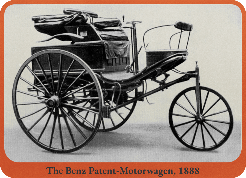 <b><i> Figure.3</i></b> 최초의 근대적 가솔린 자동차 벤츠 파텐트 오토바겐