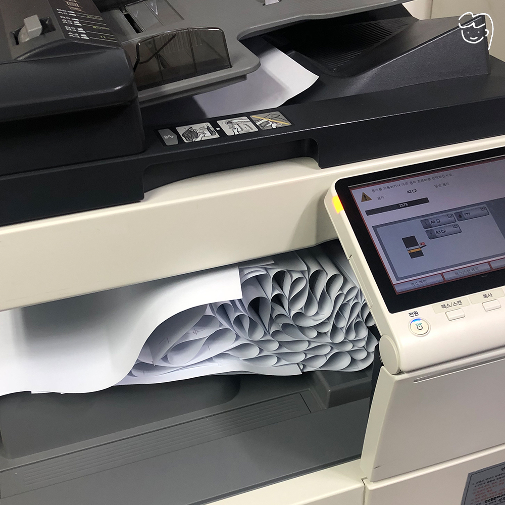 마감일에 OK교를 출력하고 있던 회사 복합기