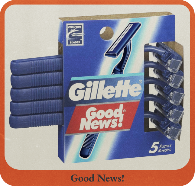 Figure.8 트랙II 카트리지를 재활용한 일회용 면도기, 굿 뉴스