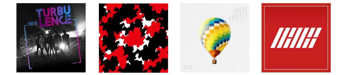 GOT7 (갓세븐), NCT 127, 방탄소년단, iKON 앨범 자켓