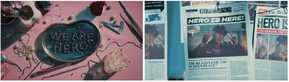 <피원하모니 = 히어로>의 메시지가 담긴 뮤직비디오