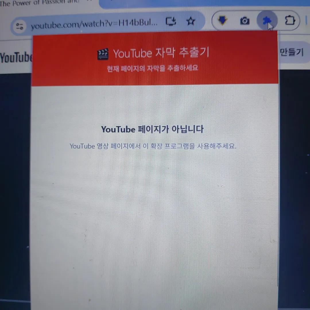 자막 추출기를 확장프로그램으로 변환 시도