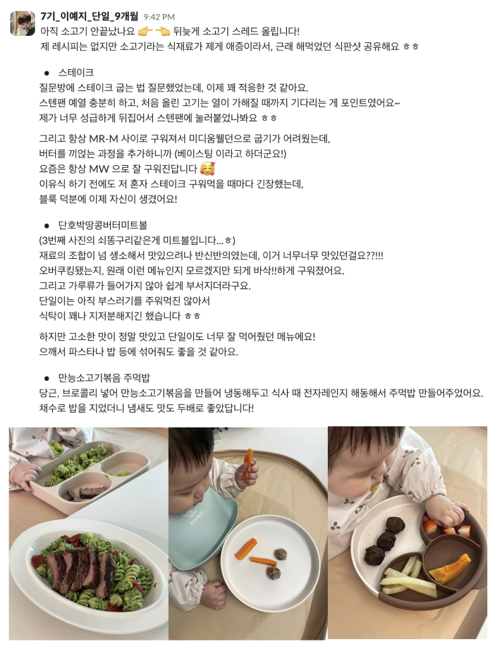 미트볼을 이용한 얼굴을 빤히 보는 귀여운 단일이
