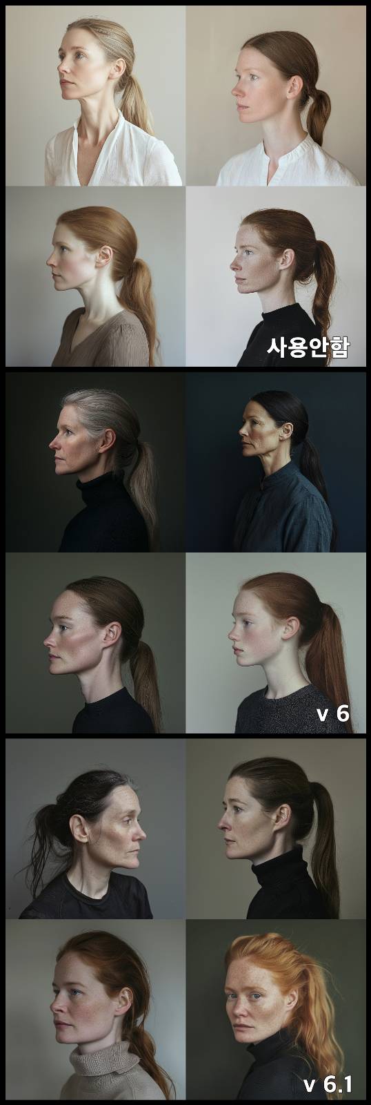 taylor wessing portrait prize bright airy pale skin solid background woman in her 40s ponytail --ar 1:1 --q 2 --style raw