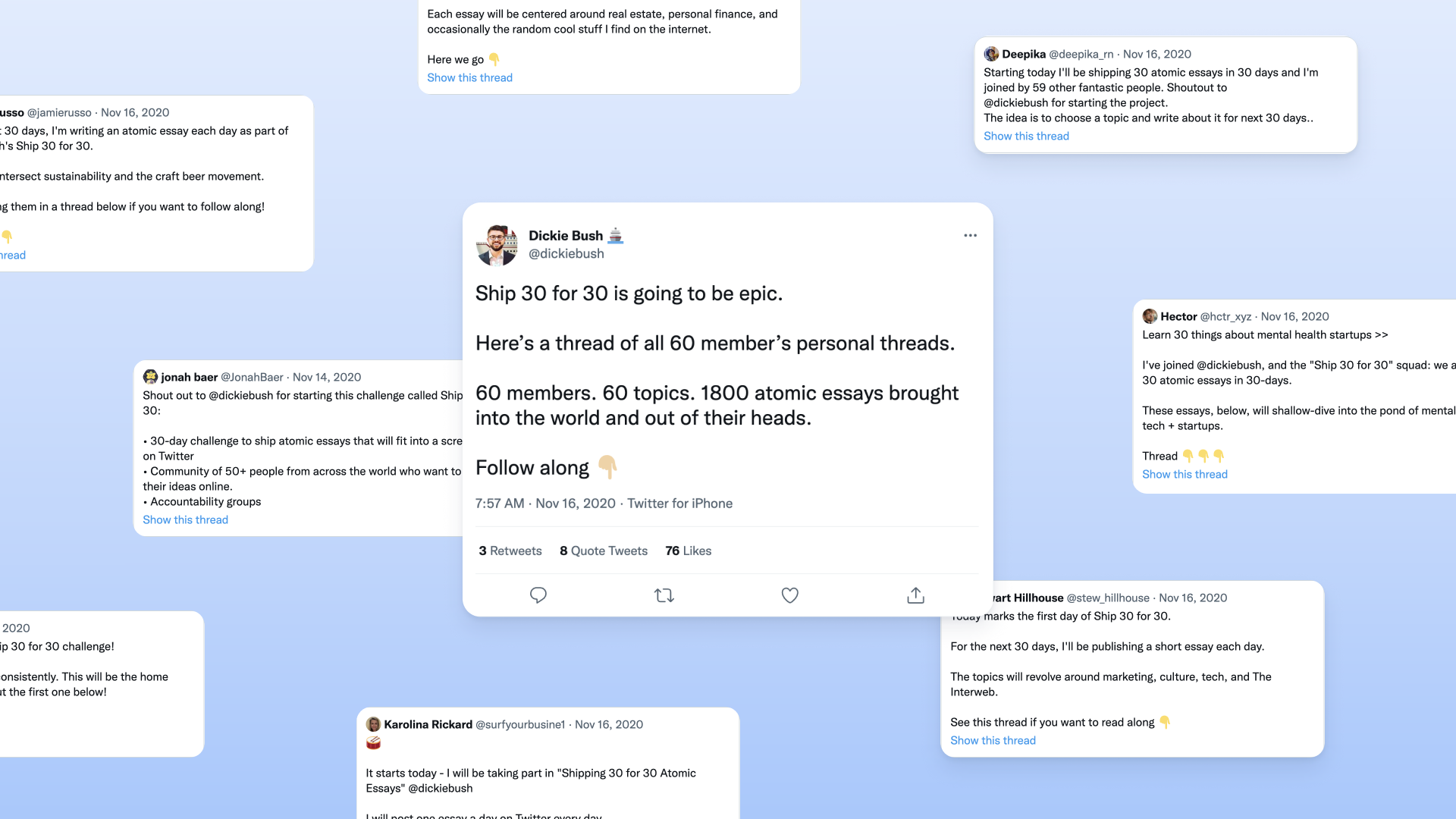 Ship 30 for 30를 시작하는 사람들은 트위터에 무조건 ‘글쓰기 시작 공표’를 해야 한다.