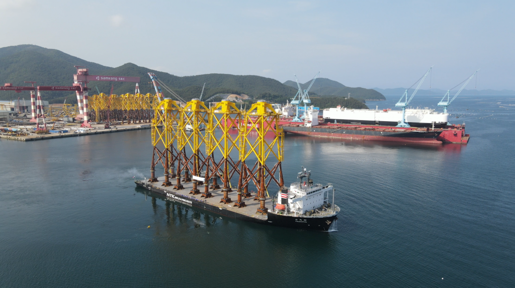삼강엠앤티가 대만 해상풍력 발전단지에 수출한 하부구조물. 