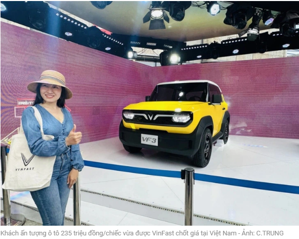 베트남에서 빈패스트가 막 대당 2억3500만 동으로 확정한 차에 감명한 고객