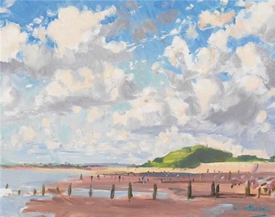 Youghal beach, County Cork, Walter Verling (oil on panel)