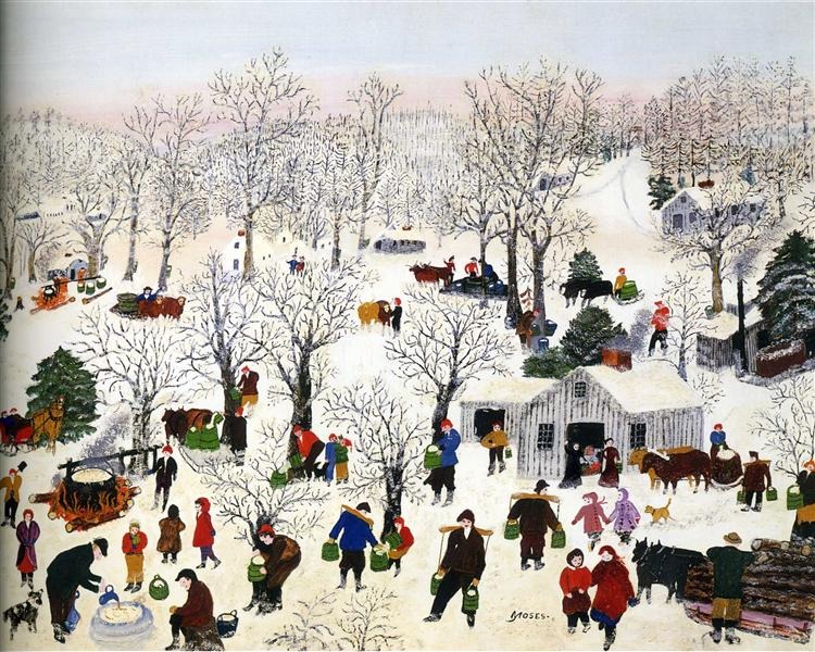 Sugaring Off, 1955 by Grandma Moses (출처. WikiArt)