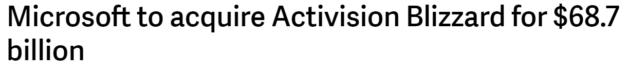 Microsoft to acquire Activision Blizzard for $68.7 billion - The Verge