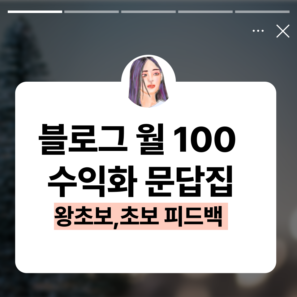 블로그 월 100 수익화 피드백 문답집 의 썸네일 이미지