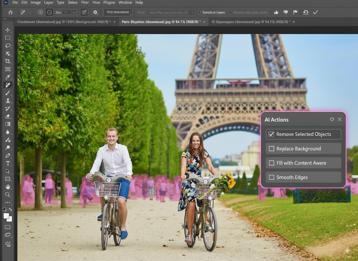 AI가 사용자의 의도를 먼저 읽어낸다. 이미지를 클릭하는 순간, AI가 편집하려는 오브젝트를 정확히 파악하고 바로 작업 가능한 UI를 제안한다. 마치 AI가 당신의 다음 행동을 미리 아는 것처럼(나노 바나나로 만든 AI 가상 이미지)