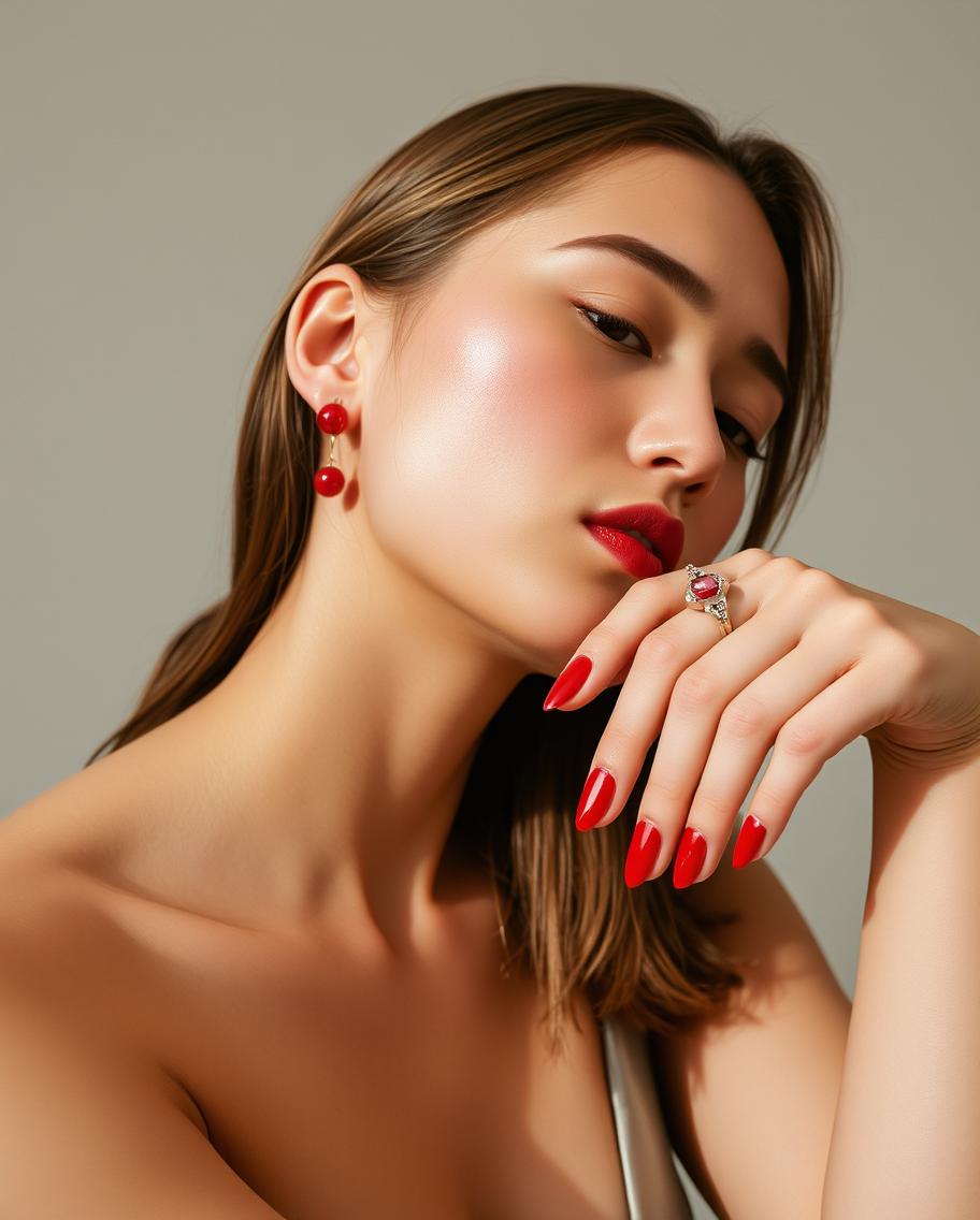 [Flux]RING EARING AND OVERLIP MOOD IS RED