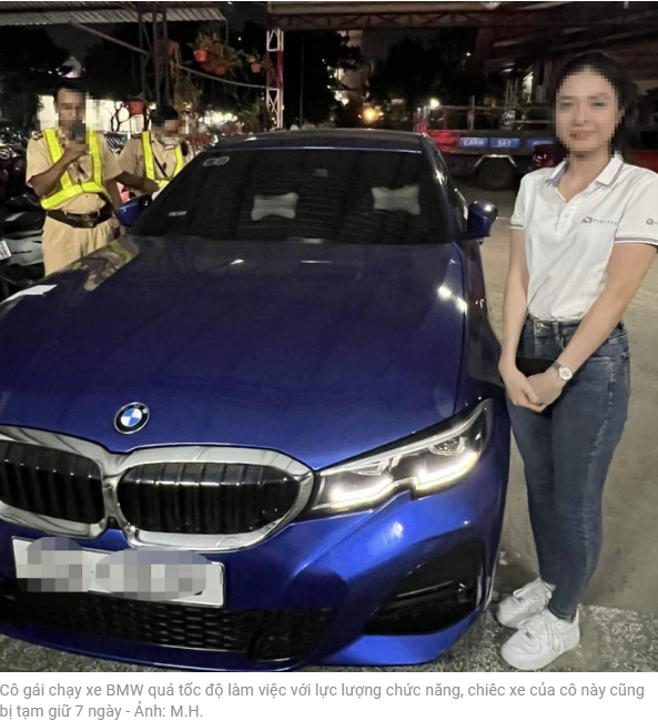 BMW과속운전한 여성은 관할부대에 소환되었으며, 그녀의 차도 7일간 일시 압류되었습니다