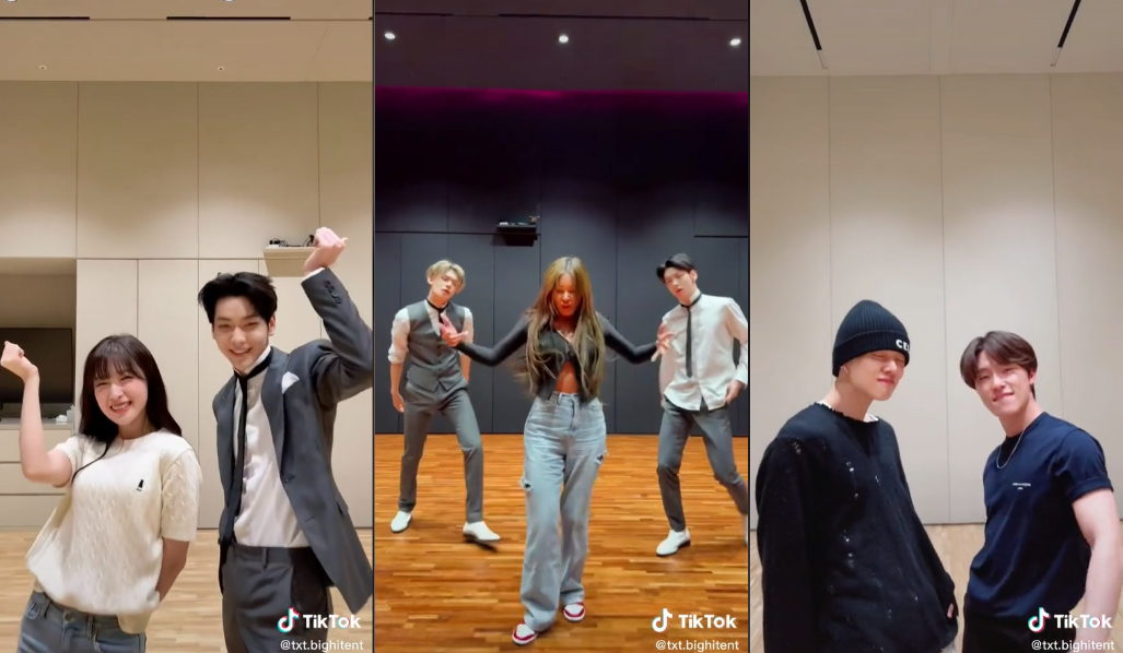 순서대로 아린 / 제시 / 디노 (출처 : TXT 공식 틱톡 계정 (@txt.bighitent))