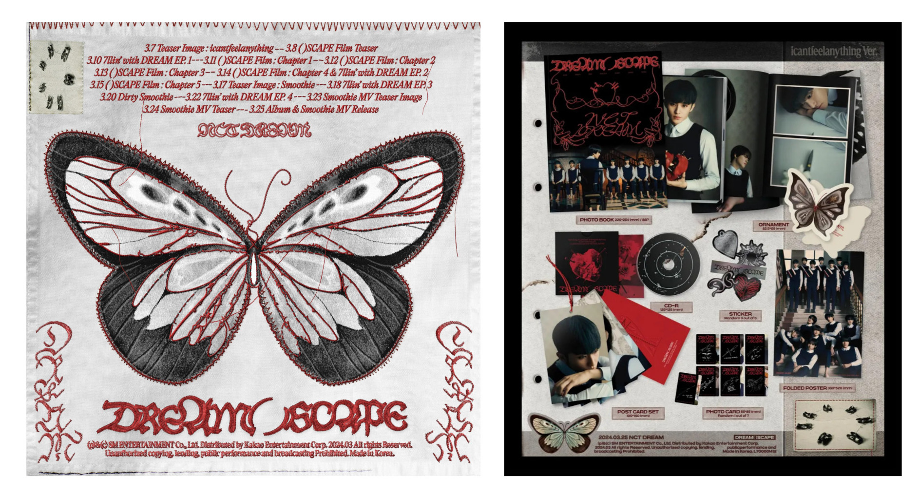 NCT DREAM [DREAM( )SCAPE] SCHEDULE POSTER / icantfeelanything Ver. 앨범 사양