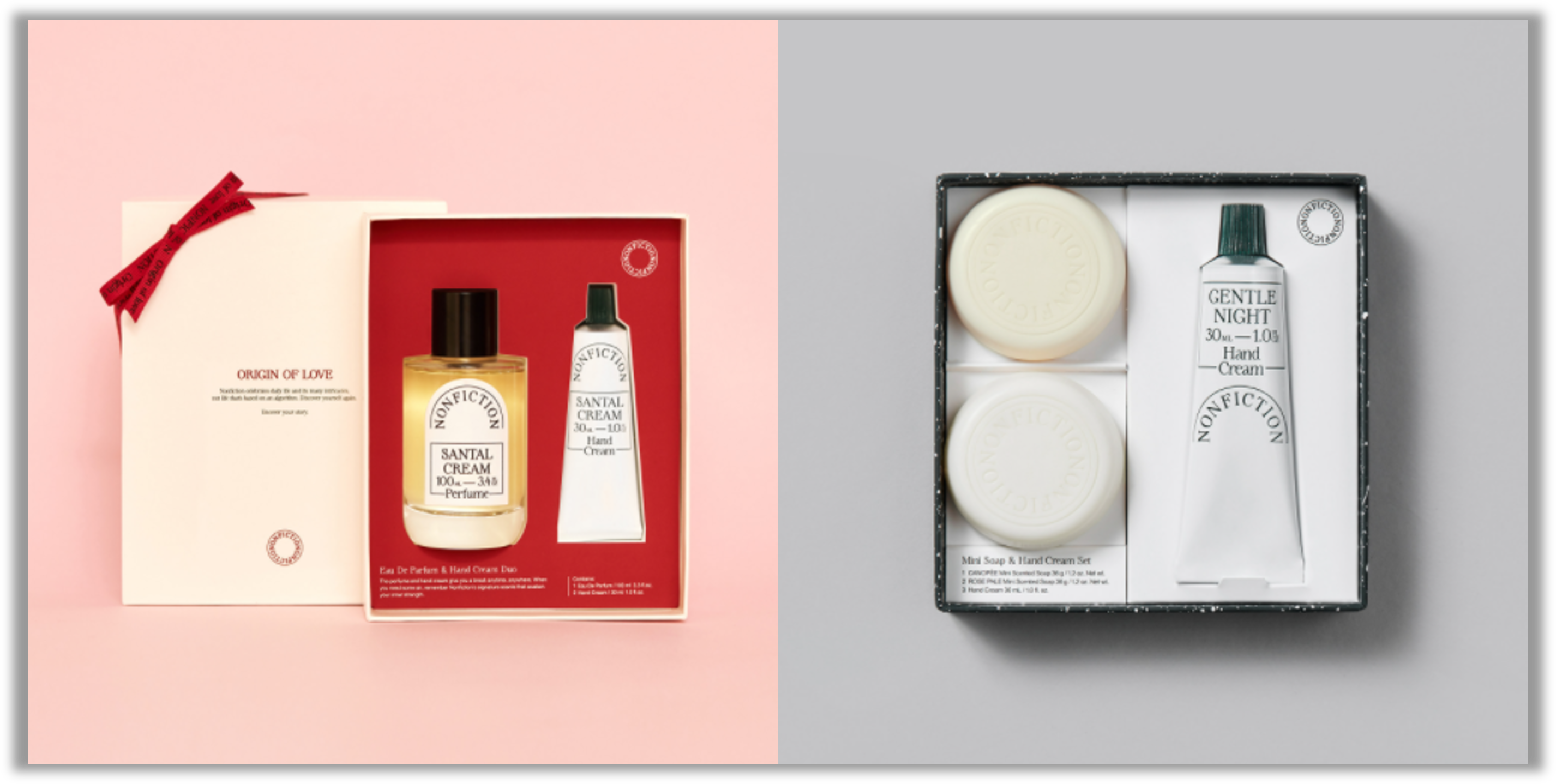 오리진 오브 러브 캠페인의 한정판 SET / 비누+핸드크림 GIFT SET (출처 : 논픽션)