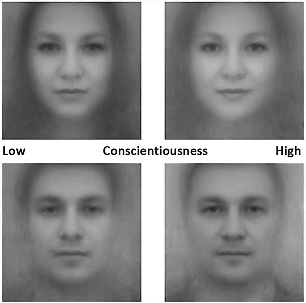 성실성에 따른 얼굴 차이