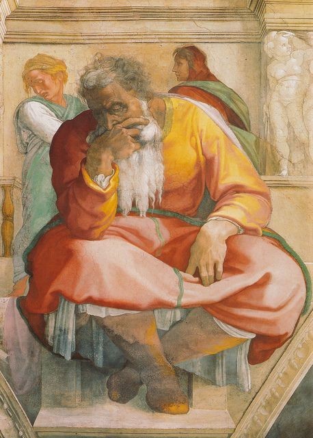 미켈란젤로Michelangelo, ‘예레미야’, 프레스코 ,바티칸 시스티나 성장 천장화, 390*380cm, 1511 