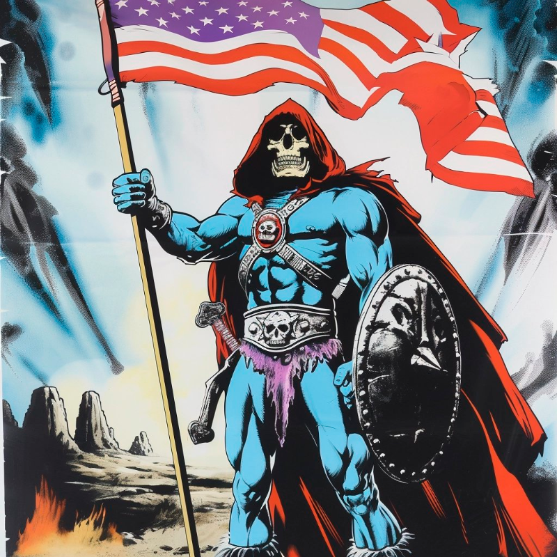 a campaign poster, Skeletor for president