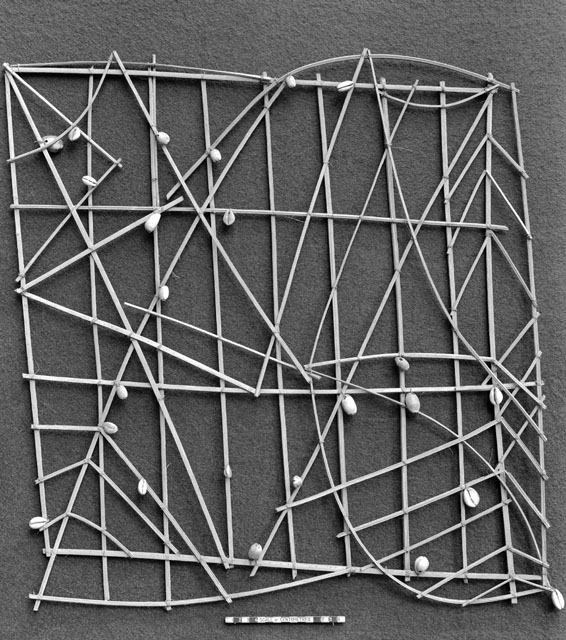 마샬 제도의 스틱 차트. 사진 출처: 케임브릿지 대학교 도서관