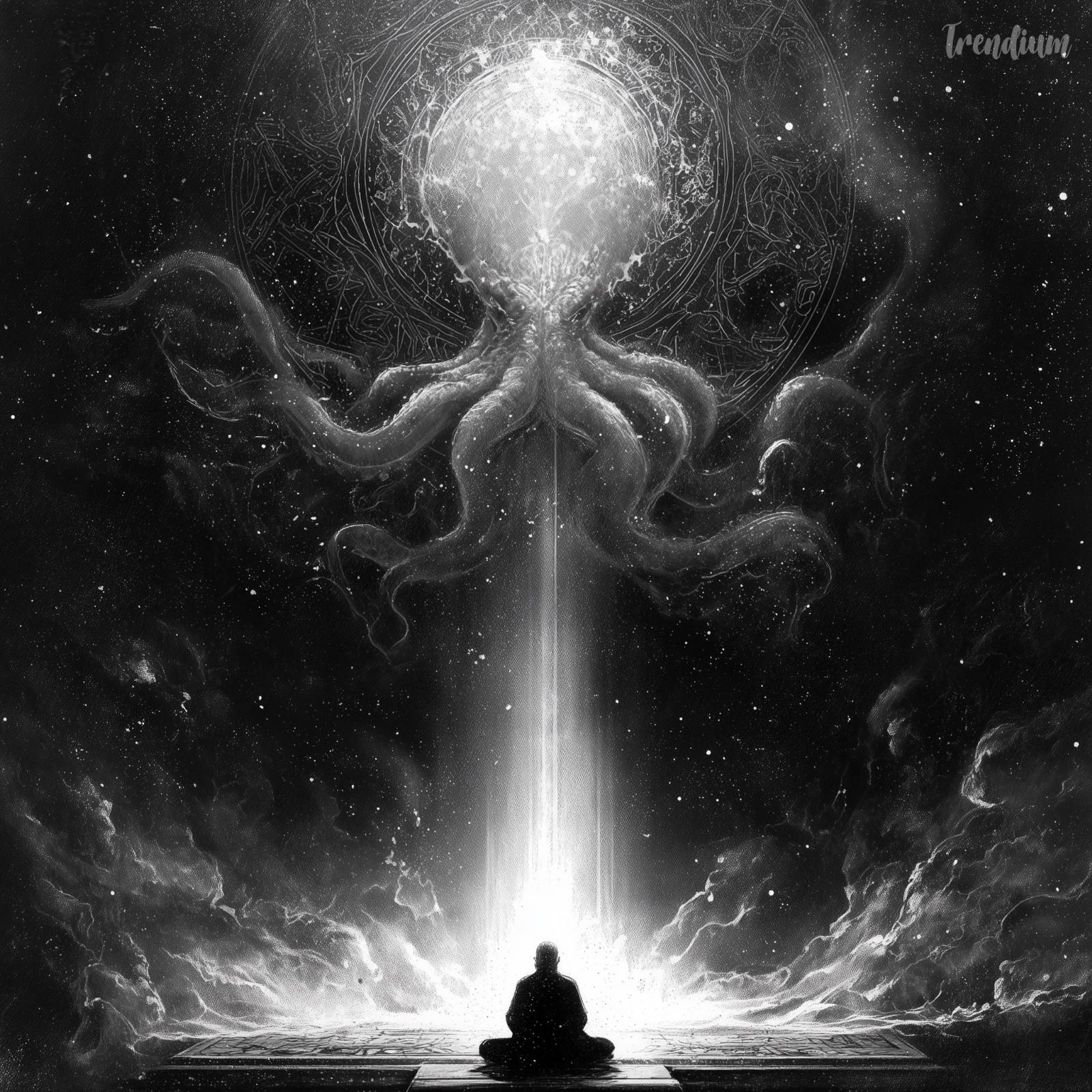 [prompt] Cosmic Horror, dream ritual, dimensional rift, indescribable form, Cthulhu --stylize 200 --weird 10 --style raw --v 7