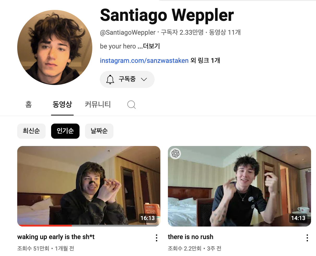 유튜브 : Santiago Weppler