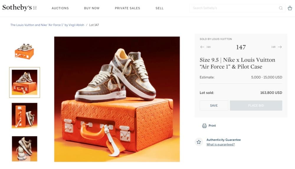 트레저러, 버질 아블로 ‘에어포스 1’ 조각 투자 예정