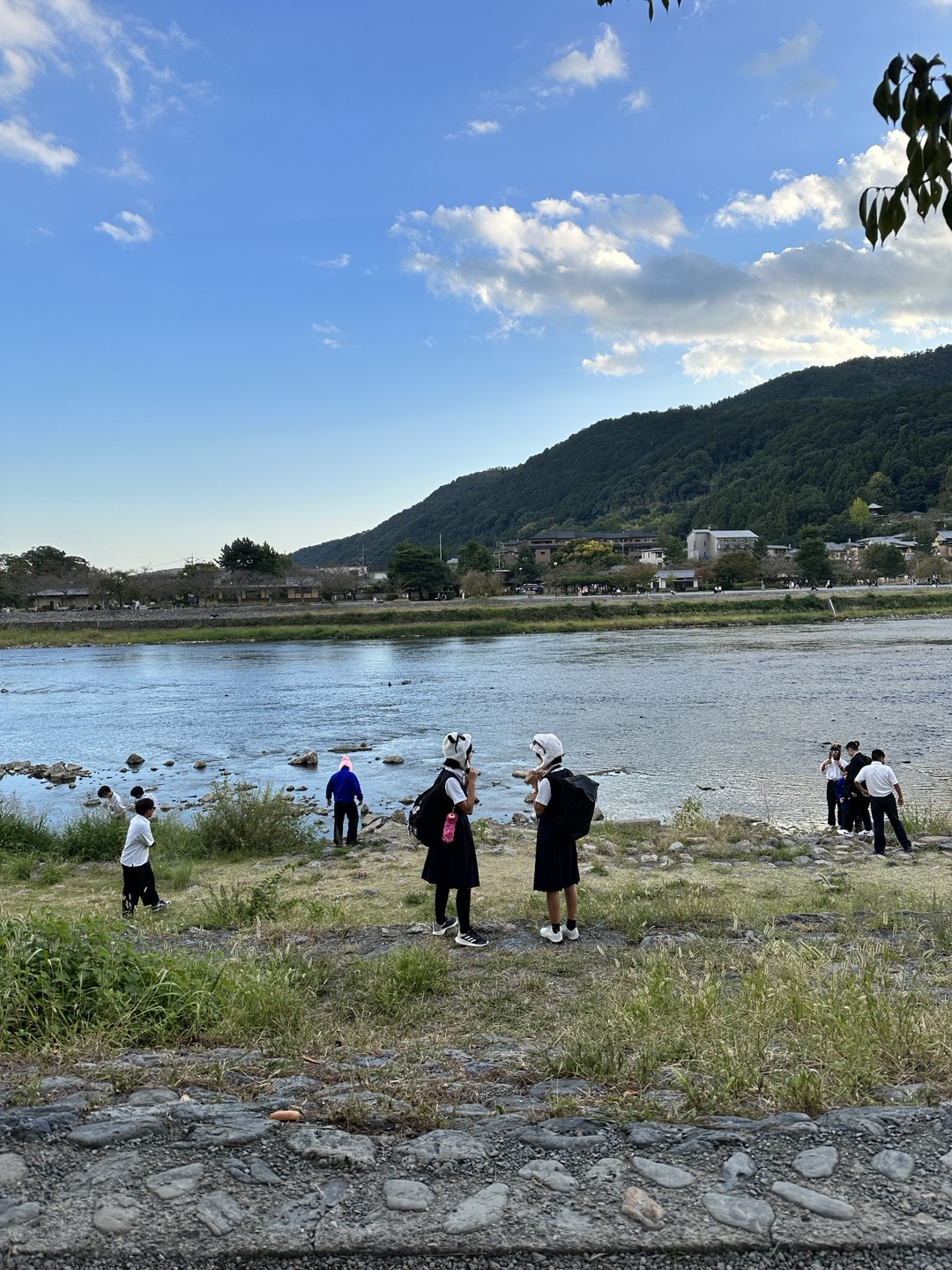 수학여행 온 아이들 @교토 아라시야마 가츠라 강가