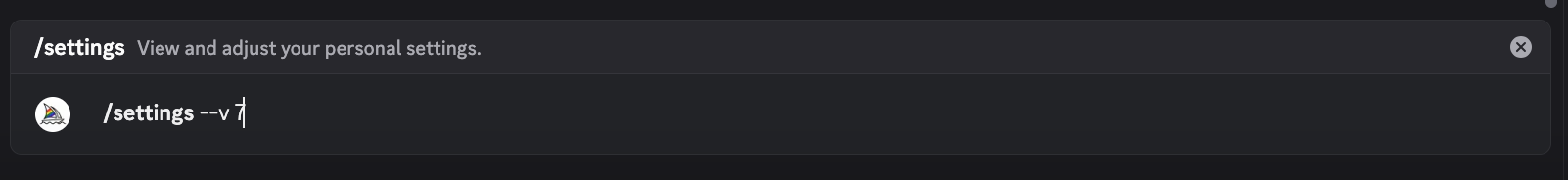 4. 실습화면 (검색창에 원하는 세팅 버전을 씁니다. /[copy] settings --v 7)