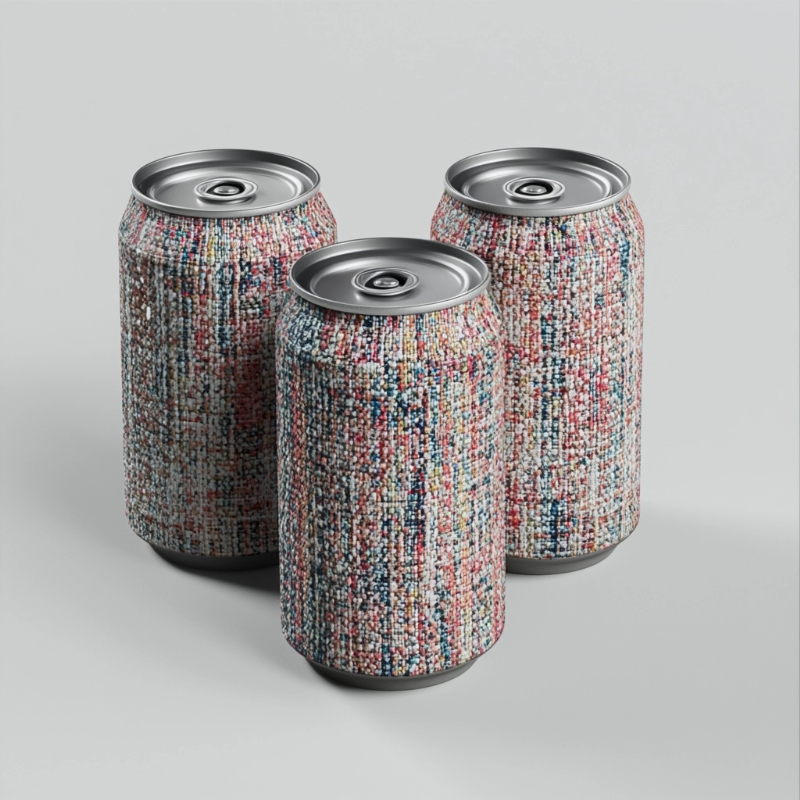 photo of beer can, color inspired by Chanel tweed jacket --chaos 5 --stylize 50