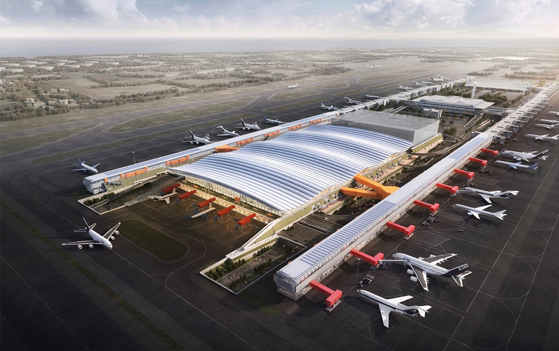 삼성물산이 수주한 1조8000억원 규모의 대만 타오위안 국제공항 제3터미널 공사. 삼성물산