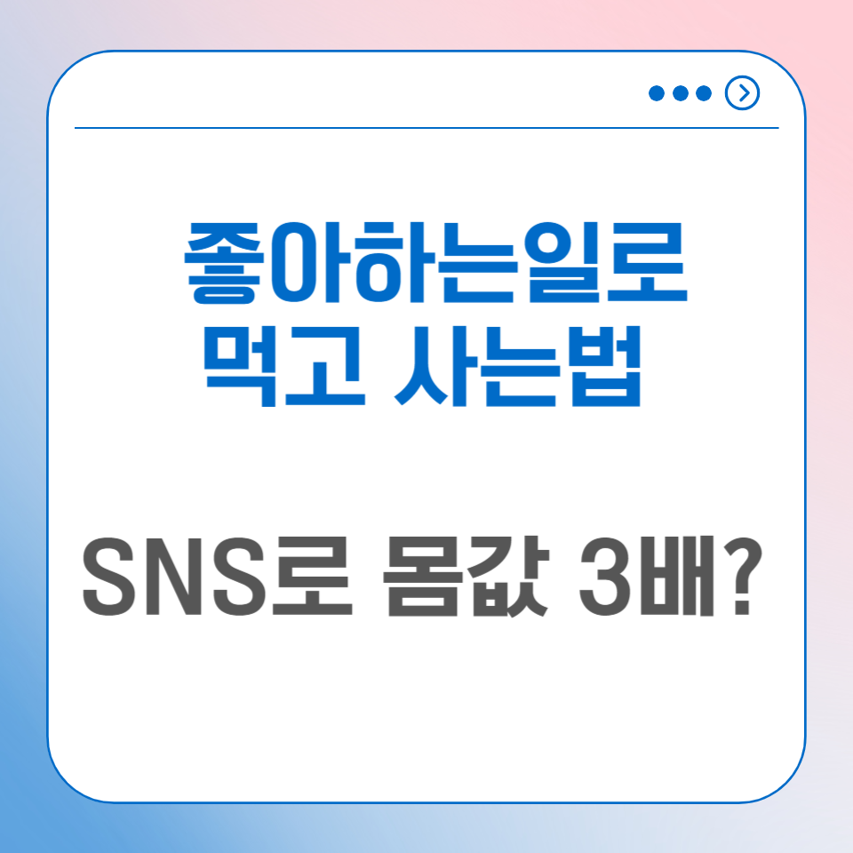 SNS로 몸값 3배 올리는 좋아하는 일로 먹고사는 법의 썸네일 이미지