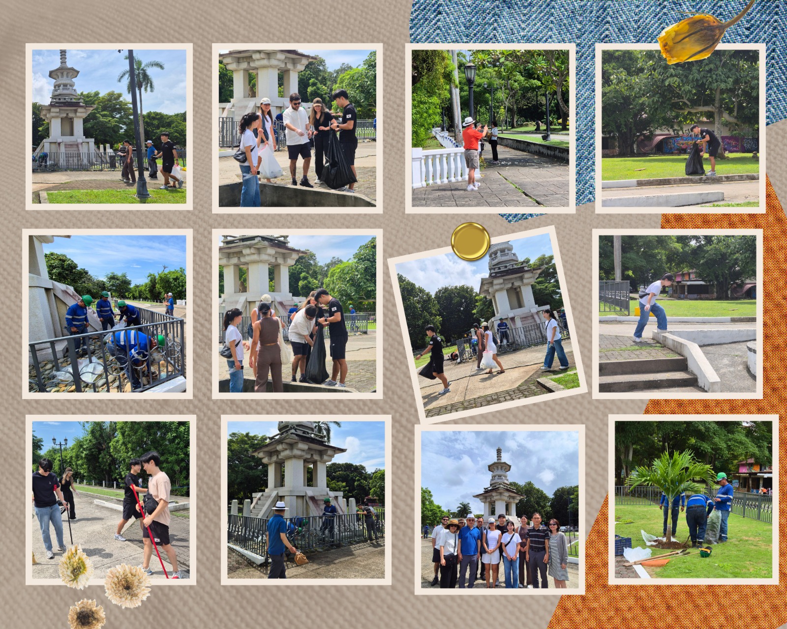 뜨거운 날씨에도 주변 청소를 진행하는 참가자분들