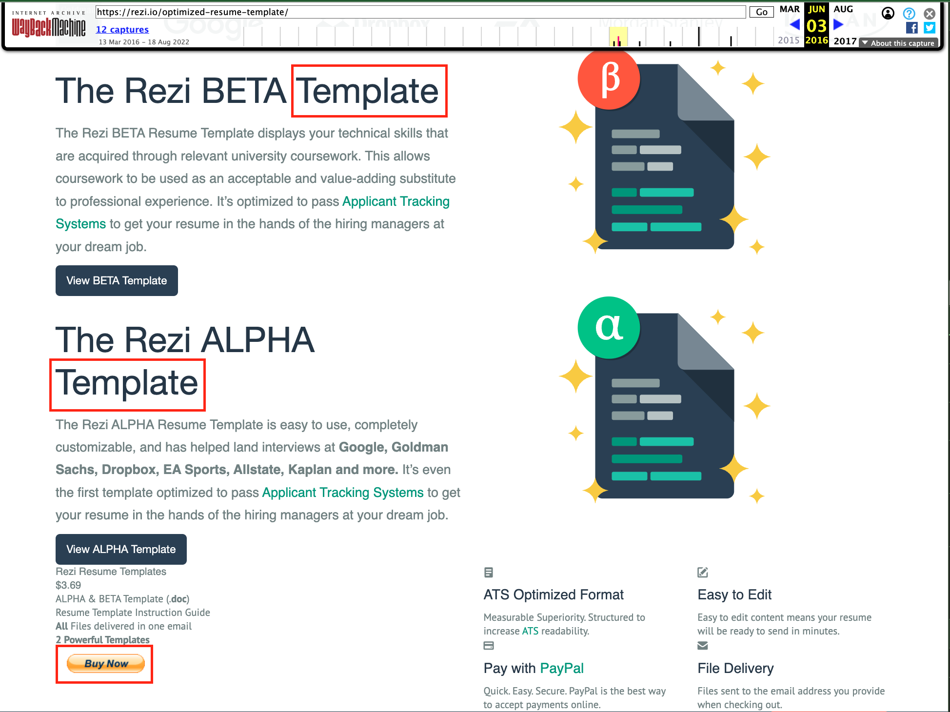 초기 3년 동안은 템플릿을 제공하는 서비스였다 (2016년 모습)