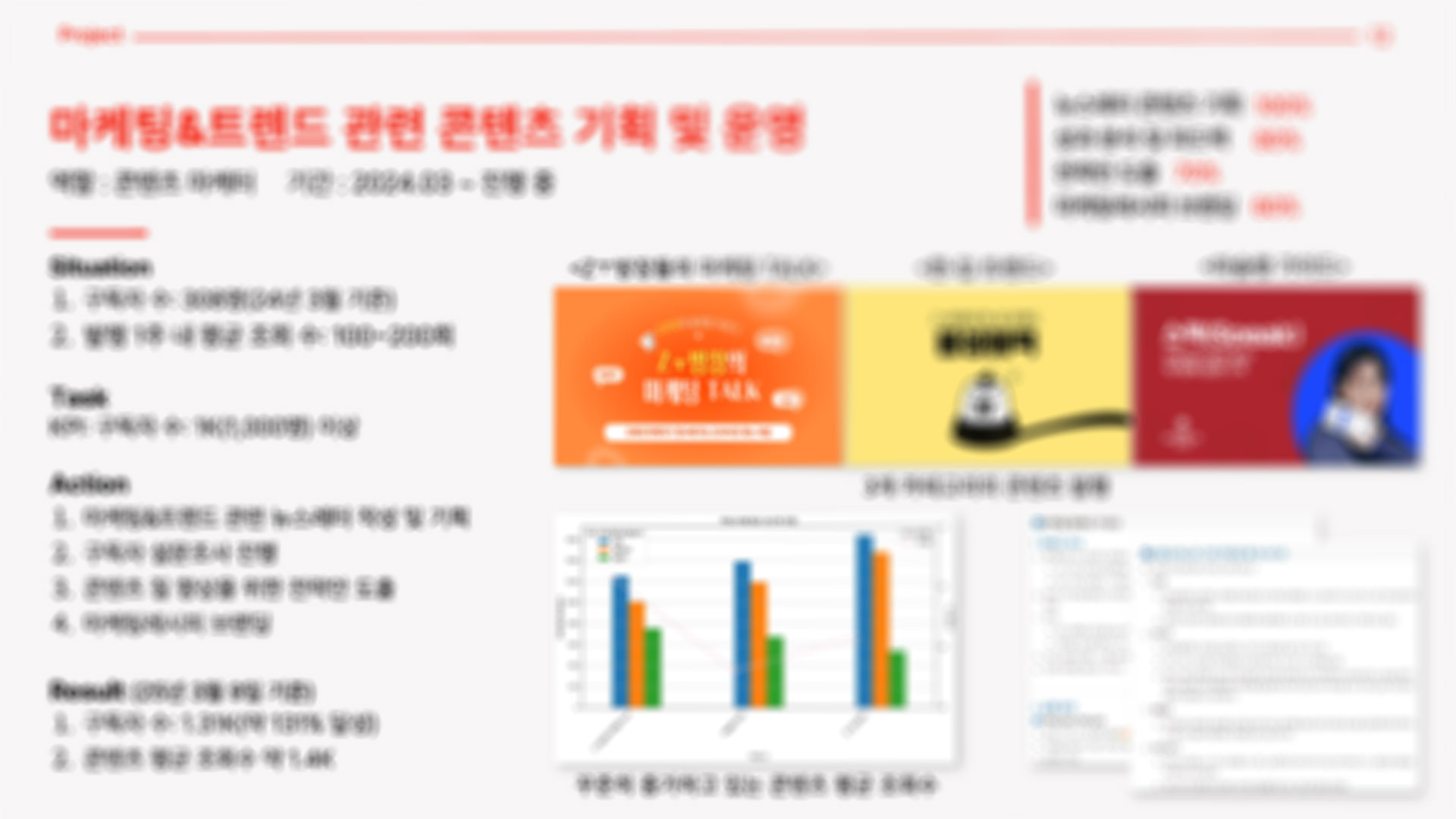 실제 마케터 포트폴리오 사진.