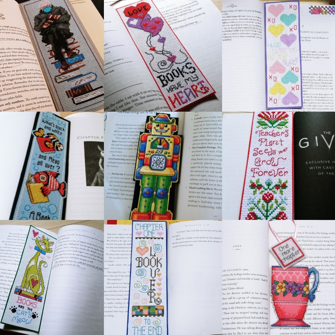 십자수 책갈피라니... 곰손이는 입 벌리고 감탄만...
