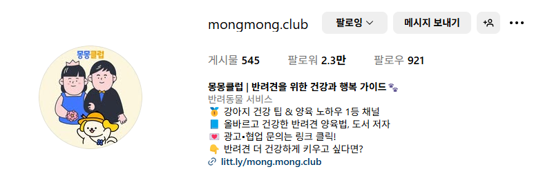 SNS를 처음 시작해서 키웠던 '몽몽클럽' 계정