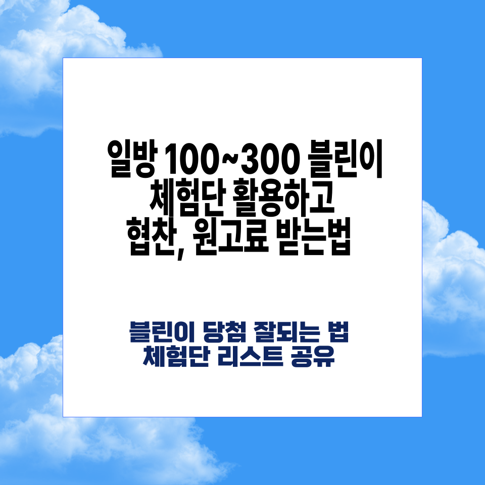 블린이 일방문자 100~300명 체험단사이트의 썸네일 이미지