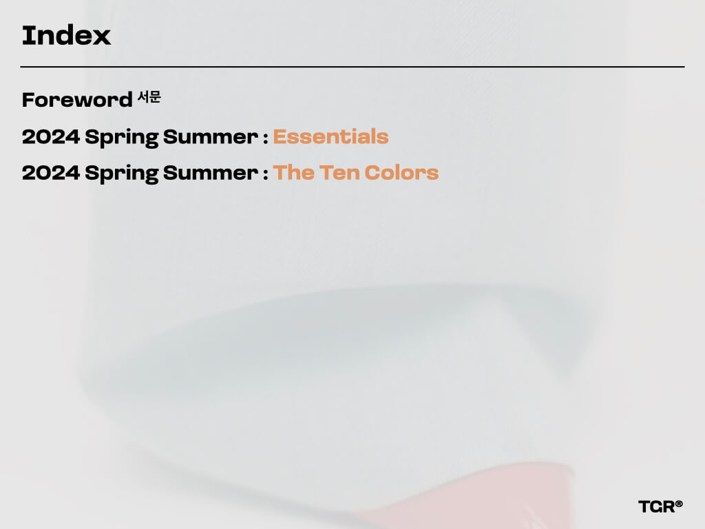 TGR® Textile Color Forecast : Spring and Summer 2024