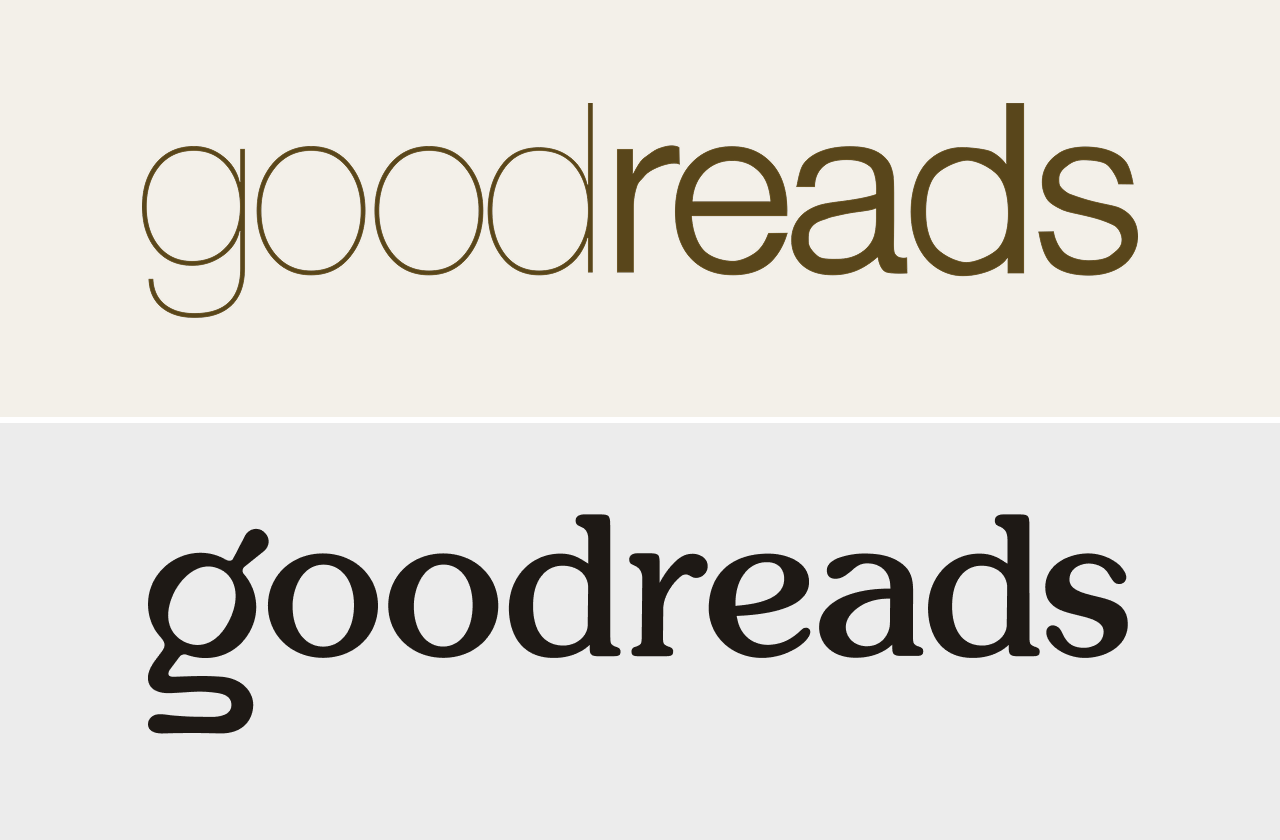 (위) Goodreads 이전 로고, (아래) Goodreads 신규 로고