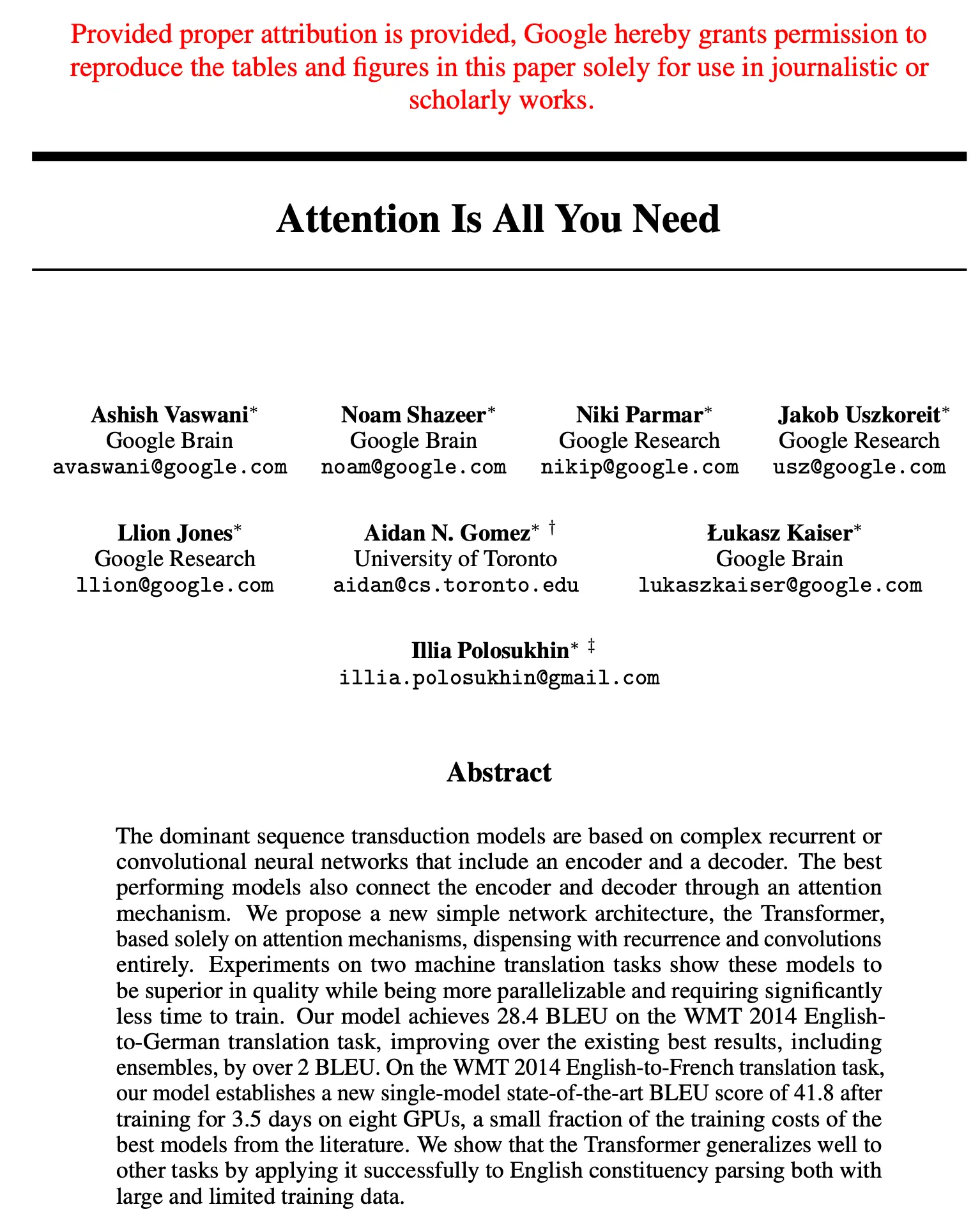 AI의 판도를 바꾼 트랜스포머 기법에 관한 논문. 7명이 구글에 다녔고, 현재 5명이 유니콘 기업을 창업했다.