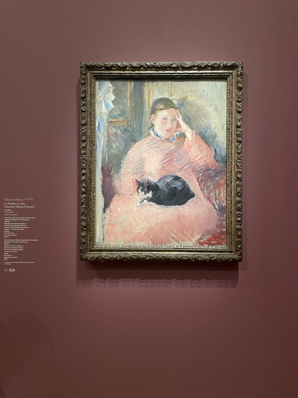Édouard Manet / La femme au chat, Madame Édouard Manet (vers 1880)